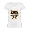 Playera Dama: Algodón Peinado Cuello V Miniatura