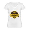 Playera Dama: Algodón Peinado Cuello V Miniatura