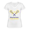 Playera Dama: Algodón Peinado Cuello V Miniatura