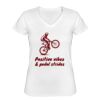 Playera Dama: Algodón Peinado Cuello V Miniatura